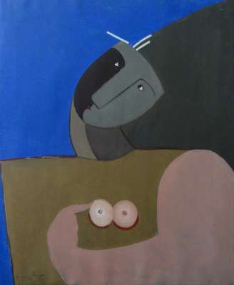 &quot;Personatge&quot;, acrílico s / t, 73 x 60 cm.